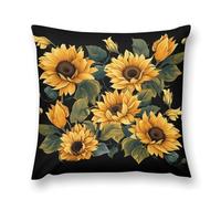 Rrtsmsgh Sunflower for Brightening My Life Pillow Covers, Square Throw Pillow Case with Hidden Zipper, Soft Double-Sided Decorative Pillowcases for Couch Sofa Bedroom Car, 24 "x24