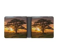 Rrtsmsgh Sunrise on Big Tree Wallet for Men & Women Ultra Slim PU Leather Bifold Wallet, Credit Card Holder for Travel