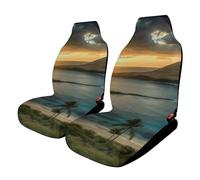 Rrtsmsgh Sunrise Over Oahu Hawaii Car Seat Cover Front Seats Protector - Universal Fit, Non-Slip & Stretch 2PCS Automotive Seat Covers for Sedans, SUVs, Trucks