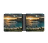Rrtsmsgh Sunrise Over Oahu Hawaii Wallet for Men & Women Ultra Slim PU Leather Bifold Wallet, Credit Card Holder for Travel
