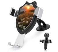 Rrtsmsgh Sunset and Flowers Car Phone Holder, Universal Adjustable Auto Phone Holder - Strong Suction Cup, Air Vent Cellphone Stand Car Mount for 4-6 Inch Phones