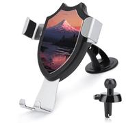 Rrtsmsgh Sunset Landscape Mountains Lake Car Phone Holder, Universal Adjustable Auto Phone Holder - Strong Suction Cup, Air Vent Cellphone Stand Car Mount for 4-6 Inch Phones