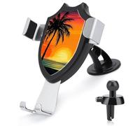Rrtsmsgh Sunset Palm Tree Car Phone Holder, Universal Adjustable Auto Phone Holder - Strong Suction Cup, Air Vent Cellphone Stand Car Mount for 4-6 Inch Phones