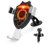 Rrtsmsgh Sunset Sunflower Car Phone Holder, Universal Adjustable Auto Phone Holder - Strong Suction Cup, Air Vent Cellphone Stand Car Mount for 4-6 Inch Phones