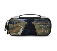 Rrtsmsgh The Witch of Darkness Pencil Case Large Capacity, Small PU Leather Makeup Bag with Zipper & Handle, Portable Pencil Pouch for Office, Cosmetic Storage