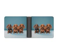 Rrtsmsgh Three Dachshunds Wallet for Men & Women Ultra Slim PU Leather Bifold Wallet, Credit Card Holder for Travel