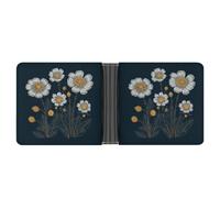 Rrtsmsgh Three White Flowers Wallet for Men & Women Ultra Slim PU Leather Bifold Wallet, Credit Card Holder for Travel