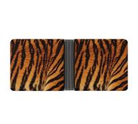 Rrtsmsgh Tiger Striped Pattern Wallet for Men & Women Ultra Slim PU Leather Bifold Wallet, Credit Card Holder for Travel