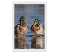 Rrtsmsgh Two Mallard Ducks Diamond Painting for Adults, Vertical Square 5D Diamond Painting Kit, DIY Full Drill Crafts Kits for Home Wall Decor, 8"x12"