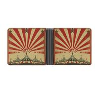 Rrtsmsgh Vintage Circus Background Wallet for Men & Women Ultra Slim PU Leather Bifold Wallet, Credit Card Holder for Travel