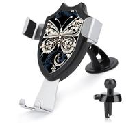 Rrtsmsgh White Butterflies and Tribal Car Phone Holder, Universal Adjustable Auto Phone Holder - Strong Suction Cup, Air Vent Cellphone Stand Car Mount for 4-6 Inch Phones