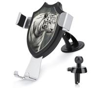 Rrtsmsgh White Tiger Car Phone Holder, Universal Adjustable Auto Phone Holder - Strong Suction Cup, Air Vent Cellphone Stand Car Mount for 4-6 Inch Phones