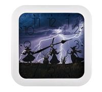 Rrtsmsgh Witch Prayed Wall Clock, 10.2 Inch Square Modern Wall Clock - Battery Operated, Silent Non-Ticking Clocks for Living Room, Bedroom, Office Decor