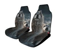 Rrtsmsgh Wolf Tribe Car Seat Cover Front Seats Protector - Universal Fit, Non-Slip & Stretch 2PCS Automotive Seat Covers for Sedans, SUVs, Trucks