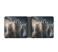 Rrtsmsgh Wolf Tribe Wallet for Men & Women Ultra Slim PU Leather Bifold Wallet, Credit Card Holder for Travel