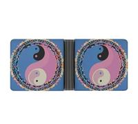 Rrtsmsgh Yin Yang Pattern Wallet for Men & Women Ultra Slim PU Leather Bifold Wallet, Credit Card Holder for Travel
