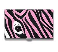 Rrtsmsgh Zebra-like Print Business Card Holder, Ultra Slim Aluminum Business Card Case, Portable Sleek Metal Wallet for Men & Women