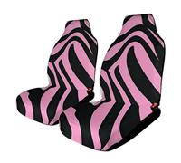 Rrtsmsgh Zebra-Like Print Car Seat Cover Front Seats Protector - Universal Fit, Non-Slip & Stretch 2PCS Automotive Seat Covers for Sedans, SUVs, Trucks