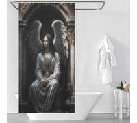 RRTYVFD Archangel Azrael in Stone Archway Bath Shower Curtains Mildew Quick Drying Proof Resistant Modern Polyester Water Repellent for Bathtub Shower Stall 35.43x70.87Inch（90x180cm）
