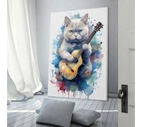 RRTYVFD British Short Hair Cat Canvas Painting Wall Art For Home Modern Decoration Large Abstract Canvas Wall Art 20x30inch(50x75cm)
