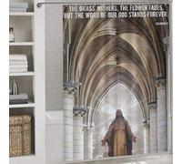 RRTYVFD Catholic Good Quotes 5 Anti-Mould Proof Resistant Thicken Durable Polyester Hilarious Bath Curtain for Bathtub Shower Stall 64.17x70.87Inch（163x180cm）