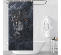 RRTYVFD Cheetah in Black Smoke Bath Shower Curtains Mildew Waterproof Polyester Fabric Modern Polyester Water Repellent Bathtub 35.43x70.87Inch（90x180cm）