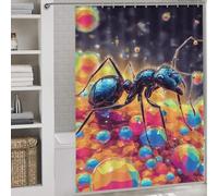 RRTYVFD Colorful Ant in A Bubble World Bath Shower Curtains Mildew 100% Polyester Fabric Modern Fabric Bathroom Decor Set for Kids Women Men 64.17x70.87Inch（163x180cm）
