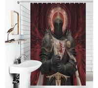 RRTYVFD Dark Knight Armored Guardian Bath Shower Curtains Mildew Quick Drying Proof Resistant Shower Curtains Set with 12 Hooks for Bathtub Shower Stall 46.85x70.87Inch（119x180cm）