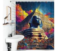 RRTYVFD Egyptian Pyramid And Sphinx Bath Shower Curtains Mildew Waterproof Polyester Fabric Soft Fabric Hotel Shower Curtain for Bathtub Shower Stall 56.30x70.87Inch（143x180cm）