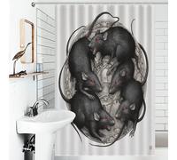 RRTYVFD Five Black Rats in A Circle Anti-Mould Proof Resistant Thicken Durable Polyester Hilarious Bath Curtain for Bathtub Shower Stall 46.85x70.87Inch（119x180cm）