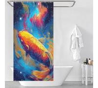 RRTYVFD Galactic Koi Cosmic Artwork Shower Curtains Mould Proof Waterproof Polyester Fabric Shower Curtain for Bathtub Shower Stall 35.43x70.87Inch（90x180cm）