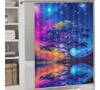 RRTYVFD Galactic Reflections A Cosmic Tree Serenity Shower Curtains Mould Proof Thicken Durable Polyester Soft Fabric Hotel Shower Curtain for Bathroom 64.17x70.87Inch（163x180cm）