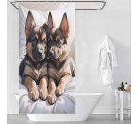 RRTYVFD German Shepherd Pup Shower Curtains Mould Proof 100% Polyester Fabric Soft Fabric Hotel Shower Curtain for Travel Trailer 35.43x70.87Inch（90x180cm）