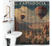 RRTYVFD Hot Air Balloons Over Cappadocia Shower Curtains Mould Proof Thicken Durable Polyester Bathroom Curtains Modern Art for Toile Bathroom Dorm 56.30x70.87Inch（143x180cm）