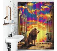 RRTYVFD Lion at The Gates of Heaven-2 Shower Curtains Mould Proof Thicken Durable Polyester Bathroom Curtains Modern Art for Toile Bathroom Dorm 53.54x70.87Inch（136x180cm）