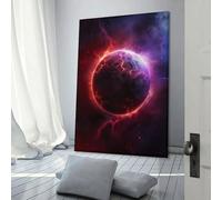 RRTYVFD Red Lightning Planet Home Decoration Living Room Bedroom Canvas Wall Art 08x12inch(20x30cm)