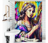 RRTYVFD Saint Cecilia's Harp Symphony -1 Bath Shower Curtains Mildew with Hooks Waterproof Fabric Soft Fabric Hotel Shower Curtain for Bathroom 46.85x70.87Inch（119x180cm）