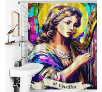 RRTYVFD Saint Cecilia's Harp Symphony -1 Shower Curtains Mould Proof Thicken Durable Polyester Bathroom Curtains Modern Art for Toile Bathroom Dorm 56.30x70.87Inch（143x180cm）