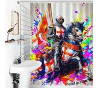 RRTYVFD Saint George's Colorful Ride Bath Shower Curtains Mildew 100% Polyester Fabric Modern Fabric Bathroom Decor Set for Kids Women Men 53.54x70.87Inch（136x180cm）