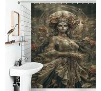 RRTYVFD Skull Queen's Elegance Shower Curtain Anti Mould Thicken Durable Polyester Bathroom Curtains Modern Art for Stalls Bathtubs 53.54x70.87Inch（136x180cm）