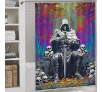 RRTYVFD Skull Throne A Gothic Fantasy Scene Bath Shower Curtains Mildew Fabric Polyester Shower Curtain for Bathroom for Travel Trailer 64.17x70.87Inch（163x180cm）
