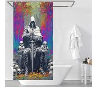 RRTYVFD Skull Throne A Gothic Fantasy Scene Shower Curtain Anti Mould Fabric Polyester Modern Fabric Bathroom Decor Set for Shower Bath Curtain 35.43x70.87Inch