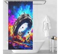 RRTYVFD Space Station Collapse A Visual Spectacle -1 Shower Curtain Waterproof Mould Waterproof Cloth Fabric Bath Curtains for Shower 35.43x70.87Inch