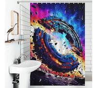 RRTYVFD Space Station Collapse A Visual Spectacle Shower Curtains Mould Proof Fabric Polyester Hilarious Bath Curtain for Toile Bathroom Dorm 46.85x70.87Inch（119x180cm）