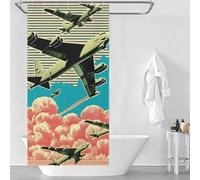 RRTYVFD Strategic Aerial Formation Bath Shower Curtains Mildew Waterproof Polyester Fabric Decor Bath Curtains for Stalls Bathtubs 35.43x70.87Inch（90x180cm）