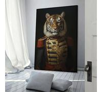 RRTYVFD Tiger Animal Dressed King Wall Canvas Art for Bedroom Prints for Special Occasions Wall Decoration 08x12inch(20x30cm)