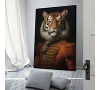 RRTYVFD Tiger King Animal Painting Canvas Wall Art for Living Room Wall Decor Ready to Hang for Bathroom Toilet Decor Modern Wall Art 16x24inch(40x60cm)