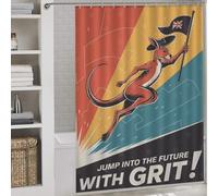 RRTYVFD Union Jack Kangaroo Bath Shower Curtains Mildew with Hooks Waterproof Fabric Soft Fabric Hotel Shower Curtain for Bathroom 64.17x70.87Inch（163x180cm）