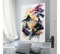 RRTYVFD Watercolors Japanese 7 Art Work for Home Walls For Home Modern Decoration Grey Wall Art 08x12inch(20x30cm)