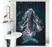 RRTYVFD Whale Swimming in Ocean Bath Shower Curtains Mildew Waterproof Polyester Fabric Soft Fabric Hotel Shower Curtain for Bathtub Shower Stall 46.85x70.87Inch（119x180cm）